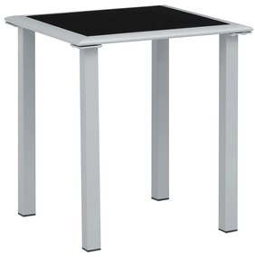 310541 310541 vidaXL Garden Table Black and Silver 41x41x45 cm Steel and Glass Μαύρο, 1 Τεμάχιο