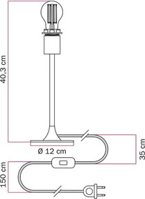 Επιτραπέζιο Πορτατίφ MAG-Y με Υποδοχή για Αμπαζούρ Λευκό
