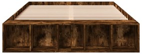 vidaXL Πλαίσιο Κρεβατιού Καπνιστή Δρυς 140x200 εκ. Επεξεργασμένο Ξύλο