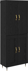 vidaXL Highboard Μαύρη Οξυά 69,5 x 34 x 180 εκ. Επεξεργασμένο ξύλο