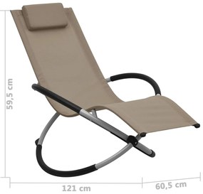 vidaXL Ξαπλώστρα Παιδική Χρώμα Taupe Ατσάλινη