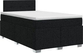 vidaXL Κρεβάτι box spring με στρώμα Μαύρο 120 x 190 cm Ύφασμα