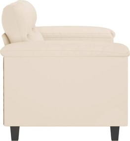 vidaXL Καναπές Διθέσιος Μπεζ 120 εκ. Ύφασμα μικροϊνών