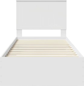 vidaXL Σκελετός Κρεβατιού Λευκό 90 x 190 cm Επεξεργασμένο ξύλο