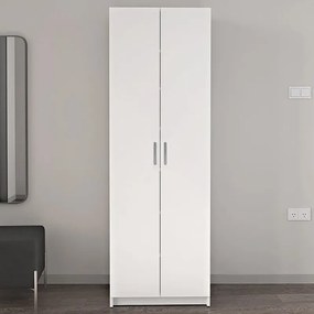 Παπουτσοθήκη Renso Megapap δίφυλλη χρώμα λευκό 59,8x37,8x178,5εκ.