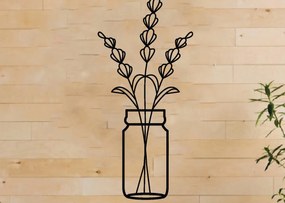 Intra απο ξύλο plywood 3mm-4mm πάχος - Λουλούδι σε βάζο Μεταλλική διακόσμηση τοίχου, Laser Δίασταση 40x50 cm INTRAFABR-65457894