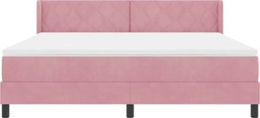 vidaXL Κρεβάτι με ελατήρια με κεφαλάρι Ροζ 200 x 180 cm Βελούδο