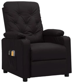 vidaXL Πολυθρόνα Μασάζ Ηλεκτρική Μαύρο από Συνθετικό Δέρμα