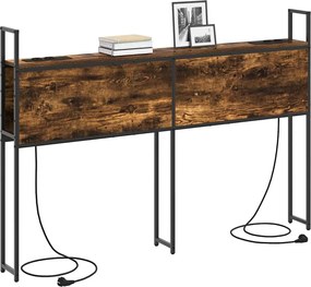 vidaXL Κεφαλάρι Αποθήκης με Σταθμό Φόρτισης Καπνιστή δρυς