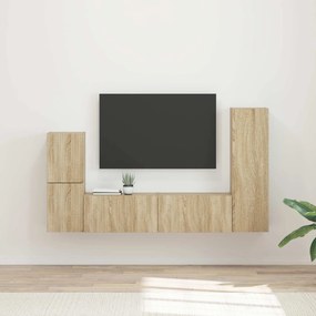 vidaXL Σετ επίπλου τηλεόρασης 4 pcs Δρύς Sonoma Επεξεργασμένο ξύλο