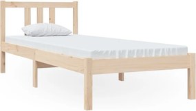 vidaXL Πλαίσιο Κρεβατιού 75 x 190 εκ. από Μασίφ Ξύλο Small Single