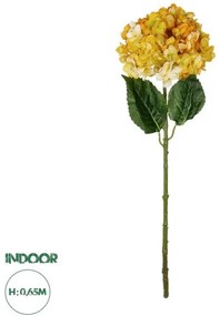 Artificial Garden YELLOW HYDRANGEA BRANCH 21317 Τεχνητό Διακοσμητικό Κλαδί Κίτρινη Ορτανσία Y65cm Globostar-21317-Κίτρινο 21317