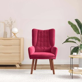 vidaXL Πολυθρόνα Κόκκινο 63 x 67 x 94 εκ. Βελούδο