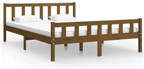 vidaXL Πλαίσιο Κρεβατιού Μελί 150 x 200 εκ. Μασίφ Ξύλο King Size