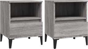 vidaXL Κομοδίνα 2 Τεμ. Γκρι Sonoma 40x35x50 εκ.