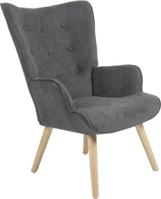 Πολυθρόνα Fluffy ύφασμα ανθρακί-φυσικό 75x69x96εκ 75x69x96 εκ.