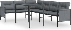 vidaXL Σετ Τραπεζαρίας Κήπου 2 Τεμαχίων Ανθρακί από Ατσάλι