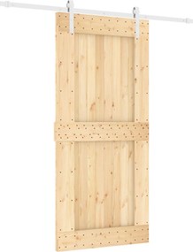vidaXL Συρόμενη Πόρτα Φυσικό και Λευκό 95 x 210 cm