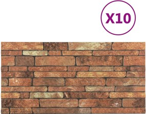 vidaXL Πάνελ τοίχου 10 pcs Καφέ και Λευκό 100 x 50 cm Αφρός EPS