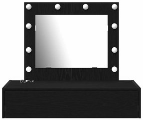 vidaXL Τραπέζι περιποίησης Μαύρο 83 x 40 x 70 εκ Επεξεργασμένο ξύλο