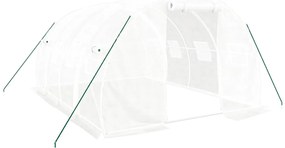 vidaXL Θερμοκήπιο με Ατσάλινο Σκελετό Λευκό 12 τ.μ. 4 x 3 x 2 μ.