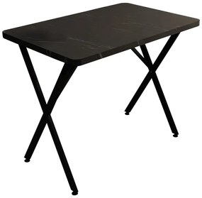 Τραπέζι Zeryin μαύρο μελαμίνης-μαύρο μέταλλο 70x110x75εκ Υλικό: MELAMINE -  METAL 321-000085