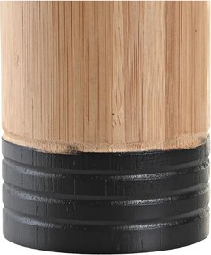 Βαση για οδοντοβουρτσεσ DKD Home Decor Bamboo 7 x 7 x 11 cm Μαύρο