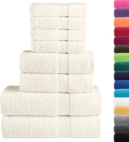 vidaXL Πετσέτες Premium Σετ 8 Τεμ. SOLUND Κρεμ 600 γρ/μ²