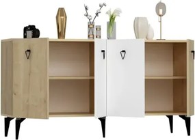 Stewehome Μπουφές από λευκή δρυς 150x40x79 cm
