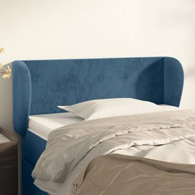 Κεφαλάρι με Πτερύγια Σκούρο Μπλε 93x23x78/88 εκ. Βελούδινο - Μπλε