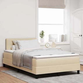 vidaXL Κρεβάτι με Σπαστή Βάση με Στρώμα Μπεζ 120x200 εκ. Ύφασμα
