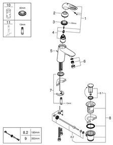 Μπαταρία αναμεικτική Grohe Eurostyle New LS3 S-size