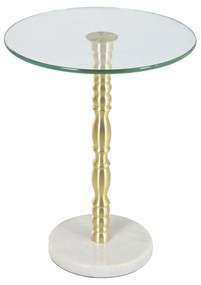 Βοηθητικό Τραπέζι Home ESPRIT Λευκό Χρυσό 41 x 41 x 53 cm