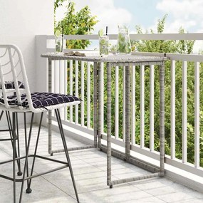 vidaXL Πτυσσόμενο τραπέζι κήπου γκρι 90x51x75 cm Poly Rattan