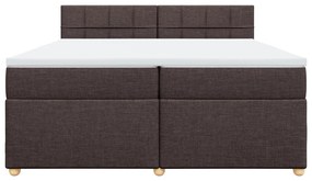 vidaXL Κρεβάτι Boxspring με Στρώμα Σκούρο Καφέ 200x200 εκ. Υφασμάτινο