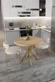 Stewehome Σετ Τραπεζαρίας 2 καρέκλες και τραπέζι Δρυς 90x90 cm