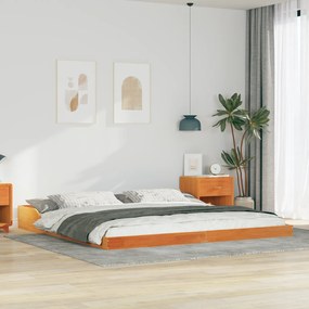 vidaXL Σκελετός Κρεβατιού Καφέ κεριού 200 x 220 cm Μασίφ ξύλο πεύκου