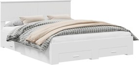 vidaXL Σκελετός Κρεβατιού Λευκό 160 x 200 cm Επεξεργασμένο Ξύλο