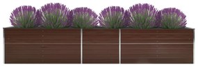 vidaXL Ζαρντινιέρα Υπερυψωμένη Καφέ 400x80x45 εκ. Γαλβαν. Χάλυβας