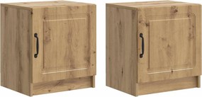 vidaXL Κομοδίνο 2 τεμ. Artisan Δρυς 43 x 34,5 x 47 εκ.