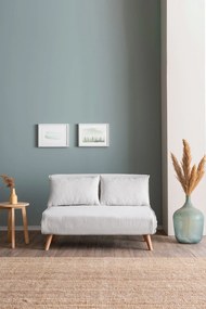2-Seat Sofa-Bed Folde 2-Seater - Teddy Fabric - White White