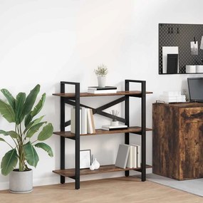 Ράφι Βιβλίων Καπνιστό Δρύς 100 x 33,5 x 102 εκ