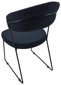 Artekko Moon Καρέκλα με Μεταλλικό Σκελετό και Βελούδο Μαύρο (55x55x80)cm