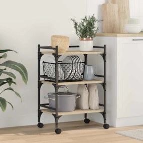 vidaXL Καρότσι Κουζίνας Δρύς Sonoma 50 x 35 x 75,5 εκ