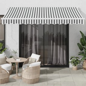 vidaXL Τέντα Πτυσσόμενη Ανθρακί και Λευκή 3,5x2,5μ. Ύφασμα / Αλουμίνιο