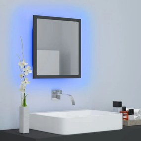 vidaXL Καθρέφτης Μπάνιου με LED Γκρι 40 x 8,5 x 37 εκ. από Ακρυλικός