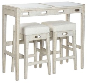 Σετ Τραπέζι με Καρέκλες Home ESPRIT Λευκό Φυσικό 112 x 40 x 96 cm
