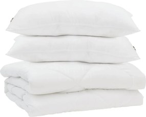 vidaXL Πάπλωμα με μαξιλάρι 3 pcs Λευκό Μικροΐνες