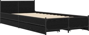 vidaXL Κρεβάτι με Κεφαλάρι Μαύρη Δρυς 80 x 200 cm Επεξεργασμένο Ξύλο