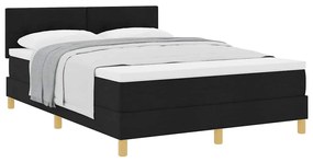 vidaXL Κρεβάτι box spring με στρώμα Μαύρο 140 x 200 cm ύφασμα